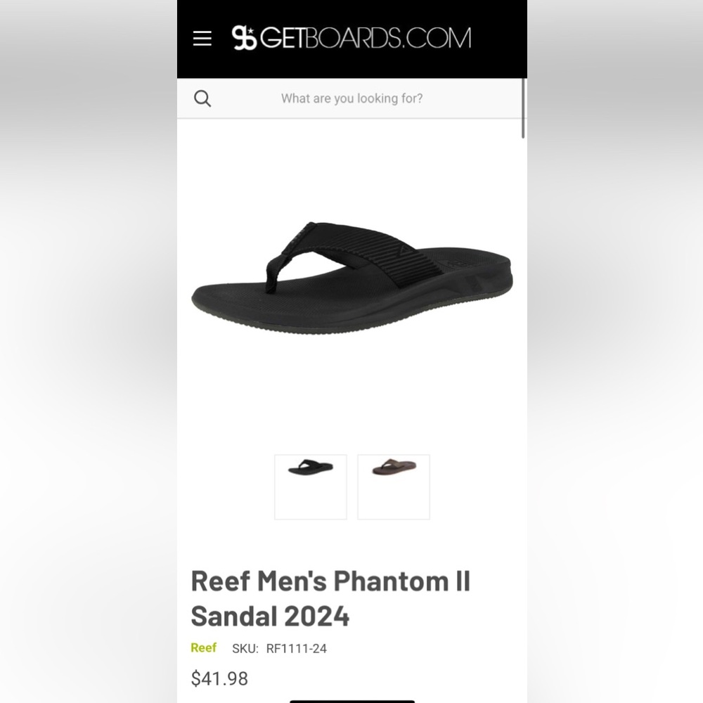 NEW without tags Men's Reef Phantom II Flip Flop Black Size 9
